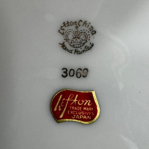 Lefton China Plate 3069 Hand Painted Floral Decorative Set of 4 Whimsical Rose - Picture 6 of 16